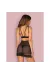 Allastia Chemise & Tanga schwarz von Obsessive