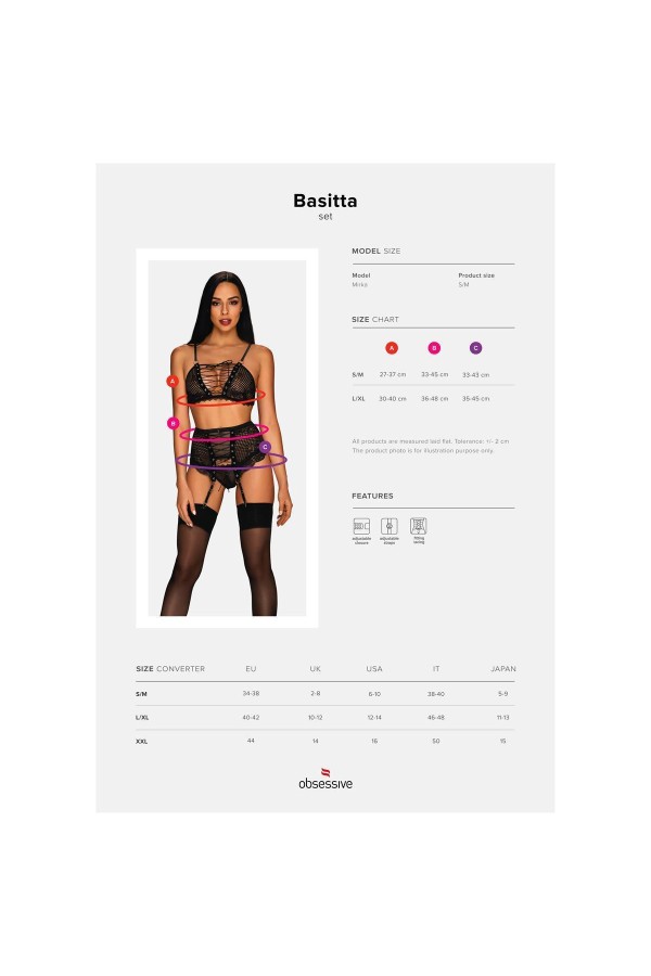 Basitta 3er Set schwarz von Obsessive kaufen | Fesselliebe