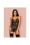 Basitta Chemise & Tanga schwarz von Obsessive