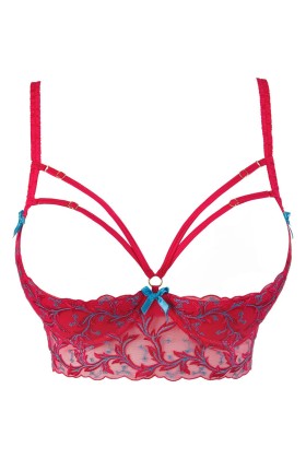 Bustier rot mit offenen Cups V-9671 von Axami kaufen | Fesselliebe