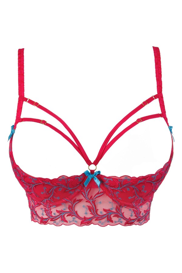 Bustier rot mit offenen Cups V-9671 von Axami kaufen | Fesselliebe
