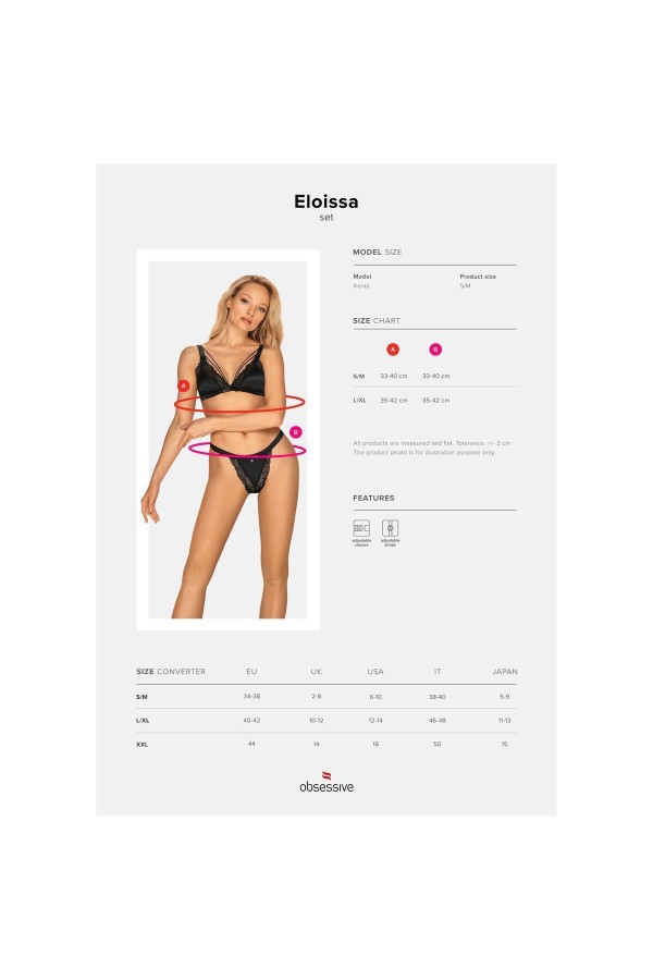 Eloissa 2er Set schwarz von Obsessive kaufen | Fesselliebe
