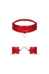 Hunteria Cuff & Halsband Rot von Obsessive kaufen - Fesselliebe