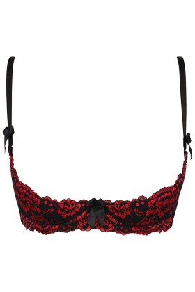 BH schwarz-rot mit offenen Cups V-10011 von Axami kaufen | Fesselliebe