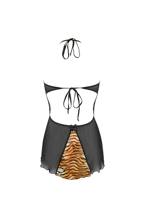 Babydoll & String schwarz-gold V-10029 von Axami kaufen | Fesselliebe