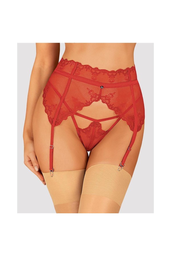 Lonesia Strumpfgürtel rot von Obsessive kaufen | Fesselliebe