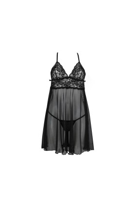 Leslie Chemise & Tanga schwarz von Avanua kaufen | Fesselliebe