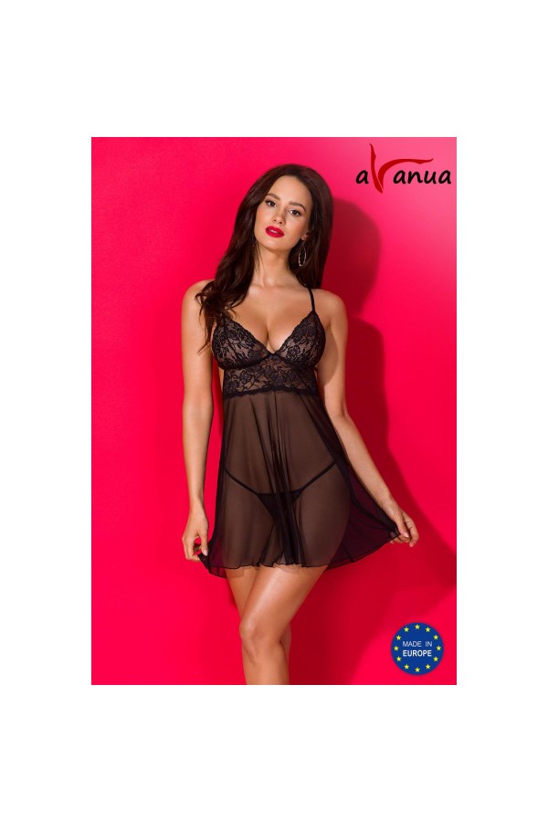 Leslie Chemise & Tanga schwarz von Avanua kaufen | Fesselliebe