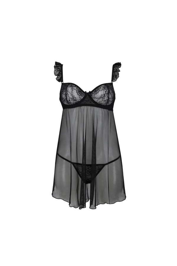 Milagros Chemise & Tanga schwarz von Avanua kaufen | Fesselliebe