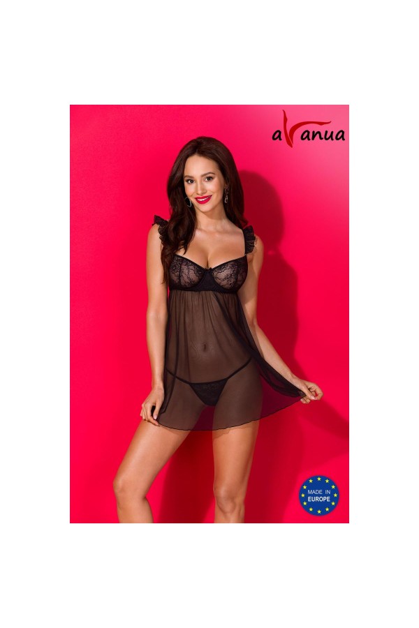 Milagros Chemise & Tanga schwarz von Avanua kaufen | Fesselliebe