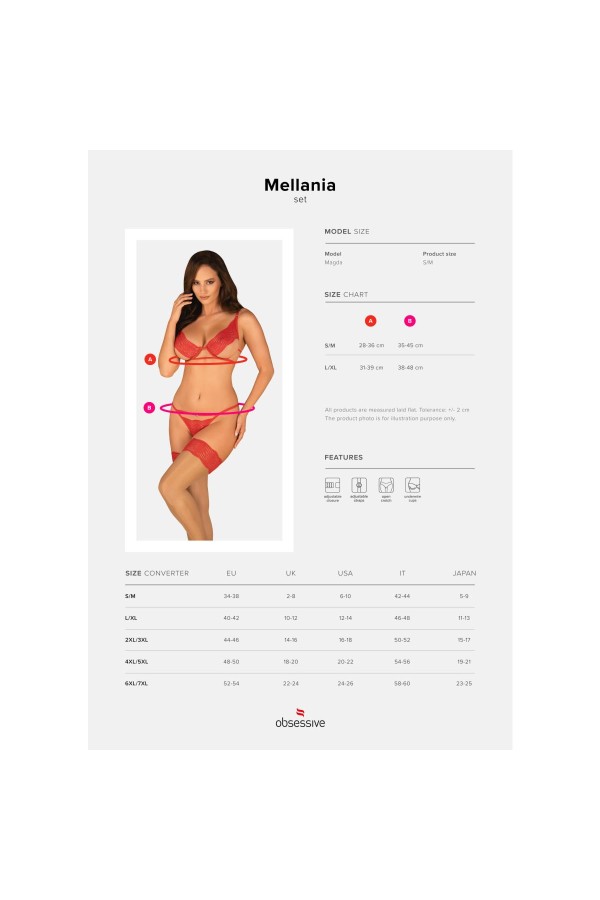 Mellania 2er Set rot von Obsessive kaufen | Fesselliebe