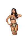 Strumpfgürtel Schwarz-Beige V-10142 von Axami kaufen - Fesselliebe