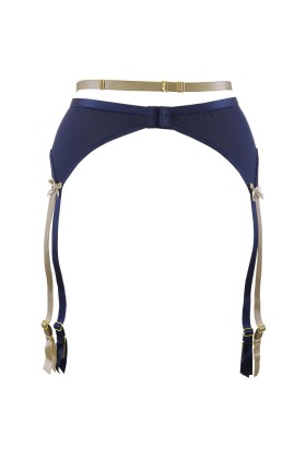 Strumpfgürtel blau-beige V-9332 von Axami kaufen | Fesselliebe