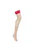 Mellania Halterlose Beige-Rot von Obsessive