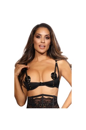 BH schwarz mit offenen Cups V-9781 von Axami kaufen | Fesselliebe