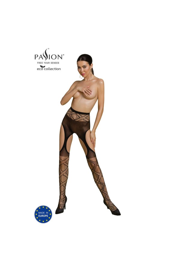 Eco Straps-Strumpfhose S005 schwarz von Passion Eco Collection kaufen | Fesselliebe