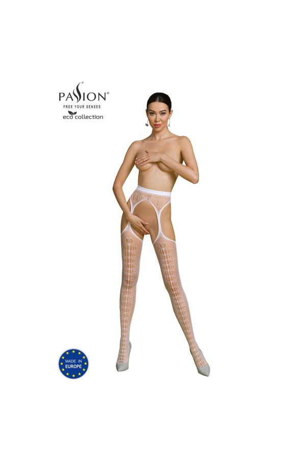 Eco Straps-Strumpfhose S008 weiß von Passion Eco Collection kaufen | Fesselliebe