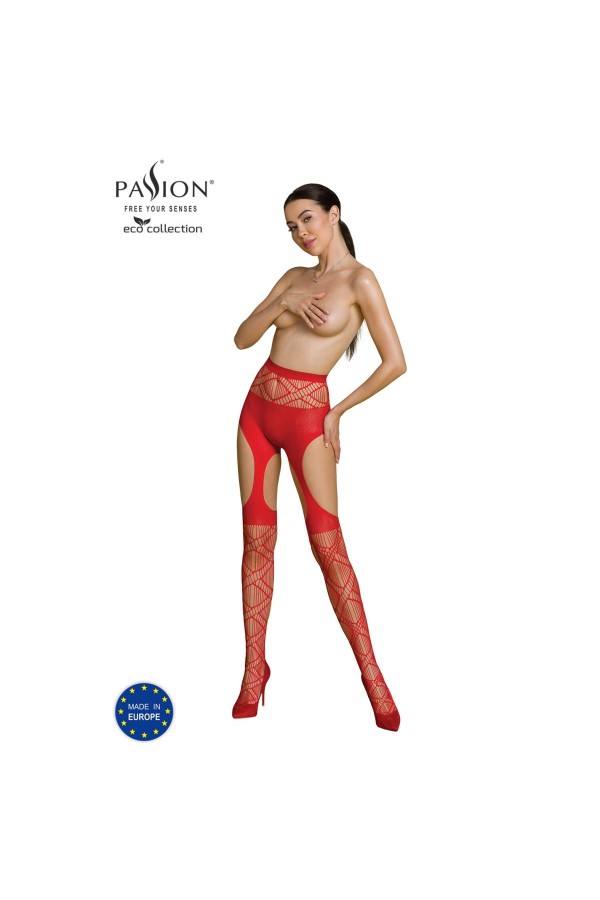 Eco Straps-Strumpfhose S005 rot von Passion Eco Collection kaufen | Fesselliebe