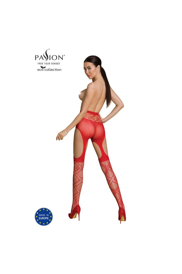 Eco Straps-Strumpfhose S005 rot von Passion Eco Collection kaufen | Fesselliebe