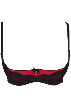 BH schwarz-rot mit offenen Cups V-9881 von Axami kaufen | Fesselliebe