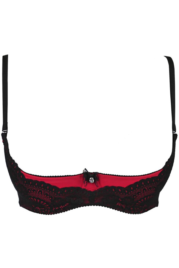 BH schwarz-rot mit offenen Cups V-9881 von Axami kaufen | Fesselliebe