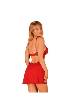 Luvae Babydoll & Tanga rot von Obsessive