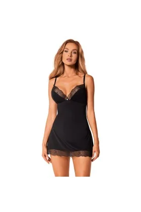 Bella Rou Chemise & Tanga schwarz von Obsessive