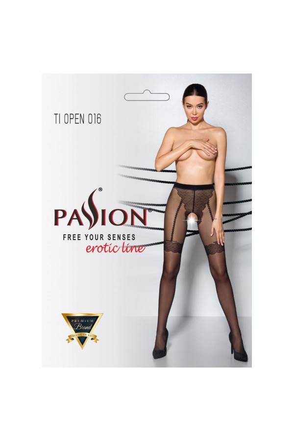 Strumpfhose 016 offen (ouvert Strumpfhose) schwarz von Passion-Exklusiv kaufen | Fesselliebe