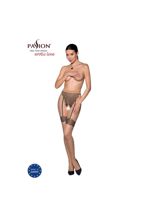 Strumpfhose 016 offen (ouvert Strumpfhose) beige von Passion-Exklusiv kaufen | Fesselliebe