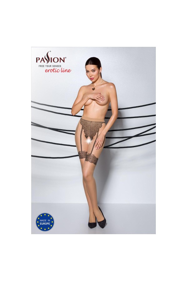 Strumpfhose 016 offen (ouvert Strumpfhose) beige von Passion-Exklusiv kaufen | Fesselliebe