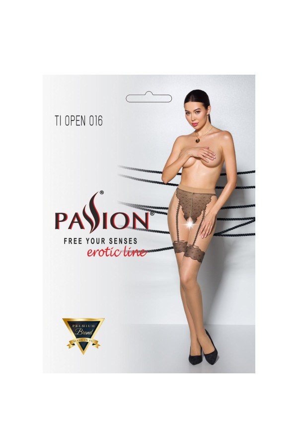 Strumpfhose 016 offen (ouvert Strumpfhose) beige von Passion-Exklusiv kaufen | Fesselliebe