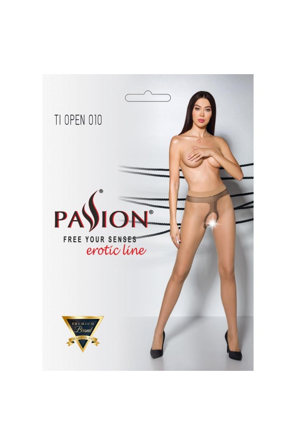 Strumpfhose 010 offen (ouvert Strumpfhose) beige von Passion-Exklusiv kaufen | Fesselliebe