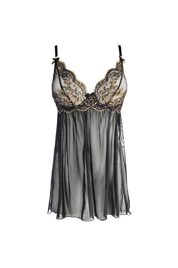 Babydoll & String schwarz V-10399 von Axami kaufen | Fesselliebe