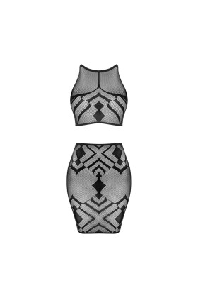 Top & Skirt schwarz K101 von Obsessive kaufen | Fesselliebe