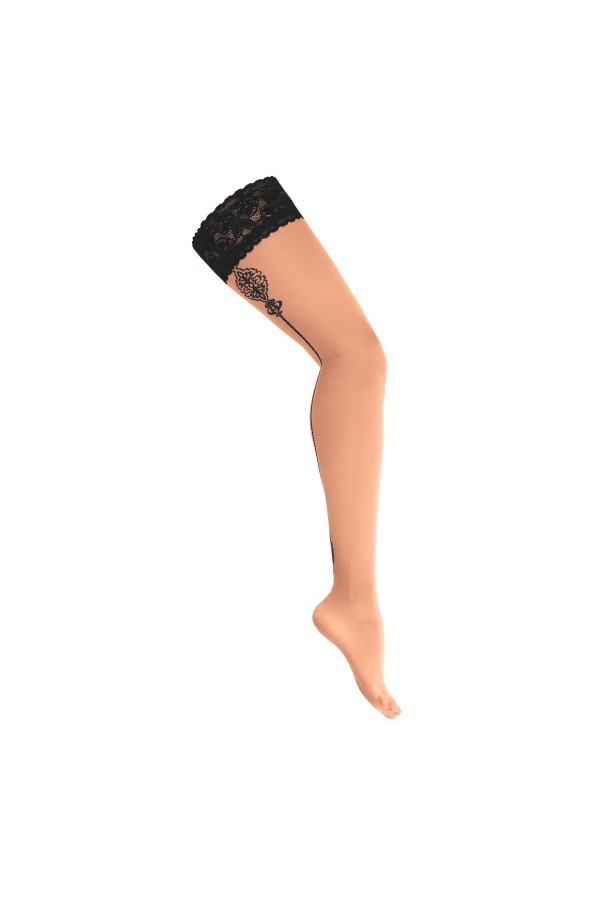 Halterlose nocciola-schwarz 20den H022 von Kotek kaufen | Fesselliebe