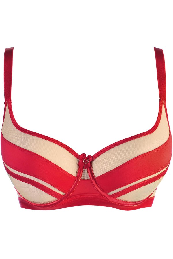 BH rot-beige V-10501 von Axami kaufen | Fesselliebe