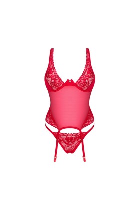 Lacelove Korsett & Tanga rot von Obsessive kaufen | Fesselliebe