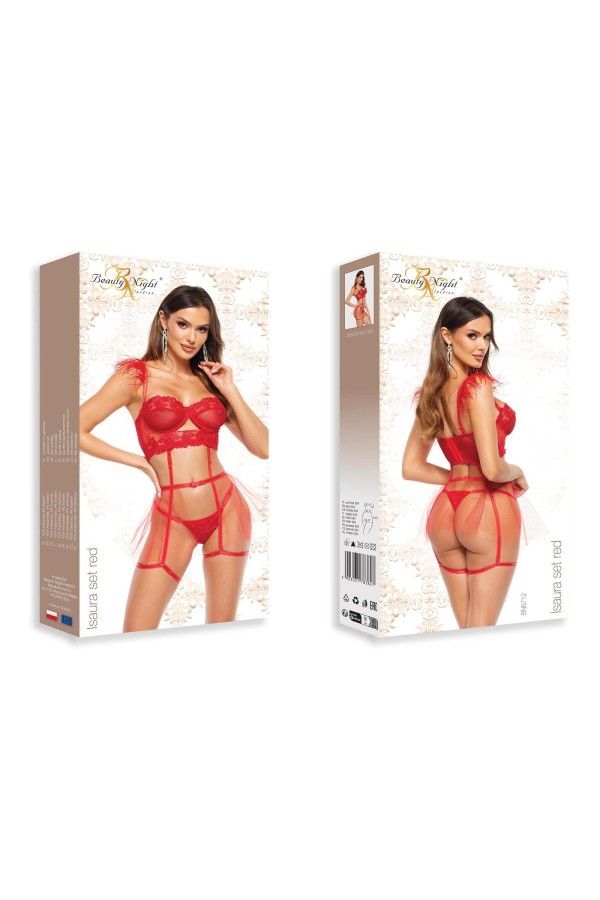 Isaura 4er Set rot von Beauty Night Fashion kaufen | Fesselliebe