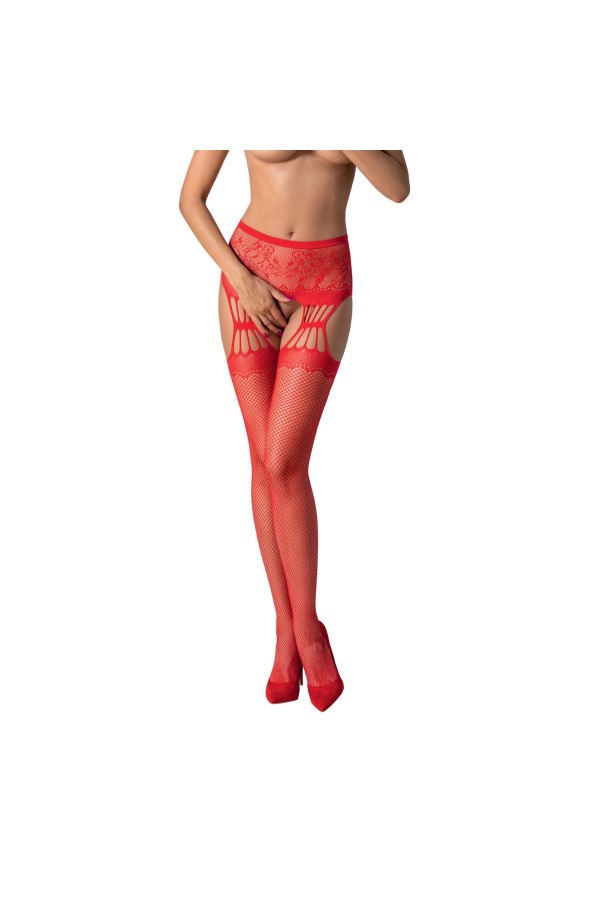 Strumpfhose offen (ouvert Strumpfhose) rot S027 von Passion-Exklusiv kaufen | Fesselliebe
