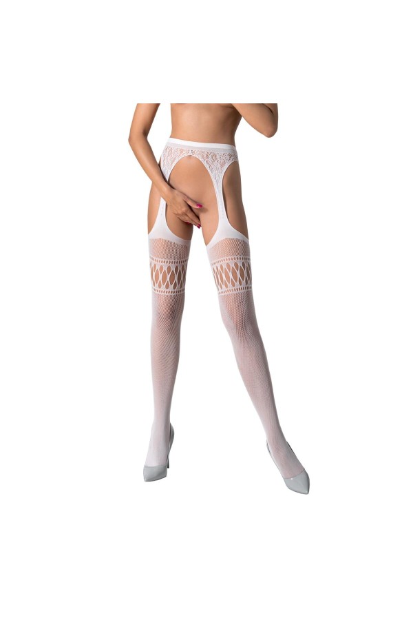 Strumpfhose offen (ouvert Strumpfhose) weiß S026 von Passion-Exklusiv kaufen | Fesselliebe