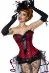 Burlesque-Satin-Corsage rot/schwarz kaufen - Fesselliebe