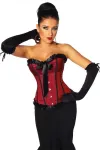 Burlesque-Satin-Corsage rot/schwarz kaufen - Fesselliebe