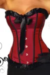 Burlesque-Satin-Corsage rot/schwarz kaufen - Fesselliebe