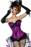 Burlesque-Satin-Corsage lila/schwarz kaufen - Fesselliebe