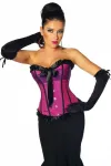 Burlesque-Satin-Corsage lila/schwarz kaufen - Fesselliebe