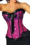 Burlesque-Satin-Corsage lila/schwarz kaufen - Fesselliebe