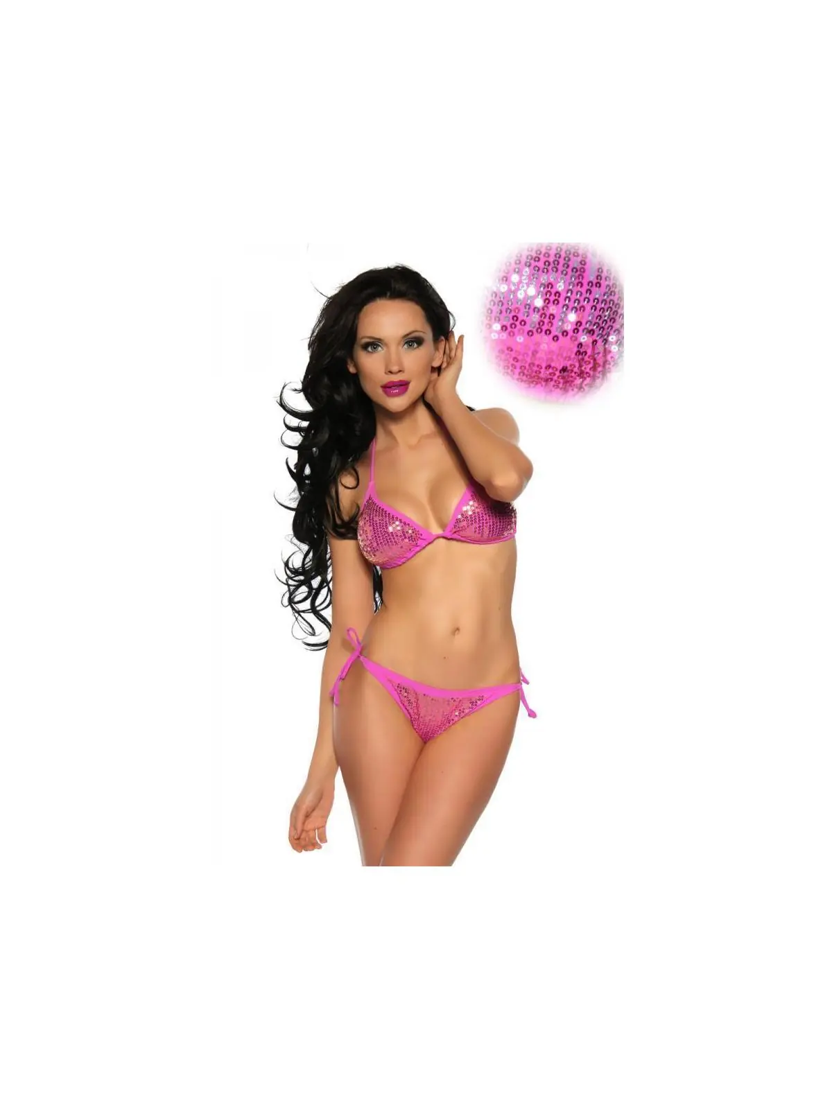 Pailletten-Bikini pink/silber kaufen - Fesselliebe