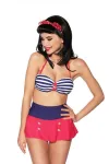 Vintage-Bandeau-Bikini blau/rot/weiß kaufen - Fesselliebe