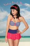 Vintage-Bandeau-Bikini blau/rot/weiß kaufen - Fesselliebe