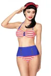 Vintage-Bandeau-Bikini blau/rot/weiß kaufen - Fesselliebe